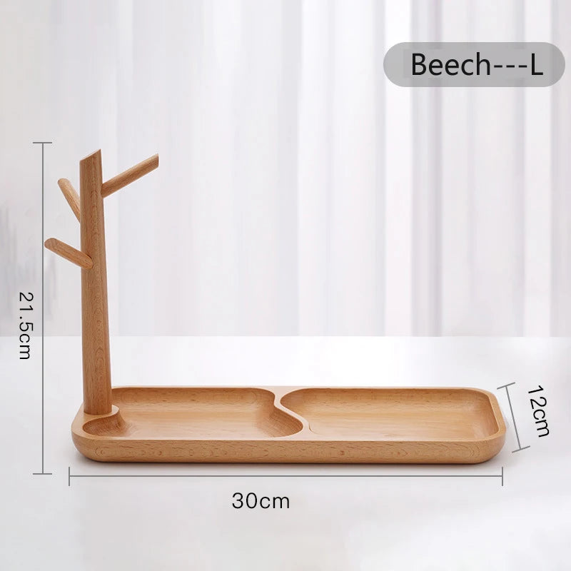 Elegant Wooden Key Holder & Jewelry Tray