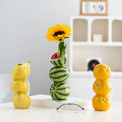 Fruit-Inspired Ceramic Vase Set