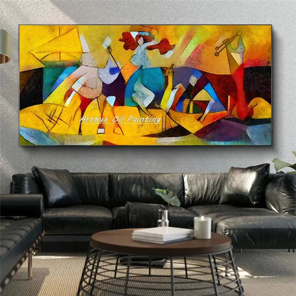 Arthyx,Hand-painted Abstract Famous By Kandinsky Oil Paintings On Canvas,Modern Art Wall Picture For Living Room,Home Decoration