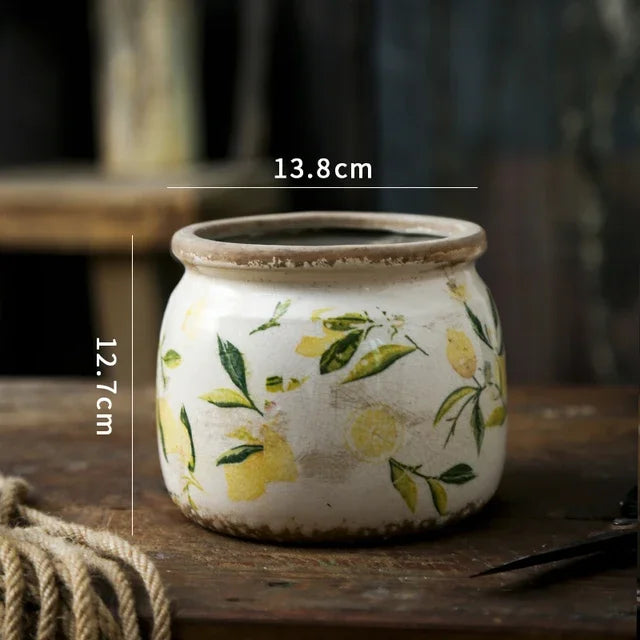 Vintage Ceramic Lemon Vase