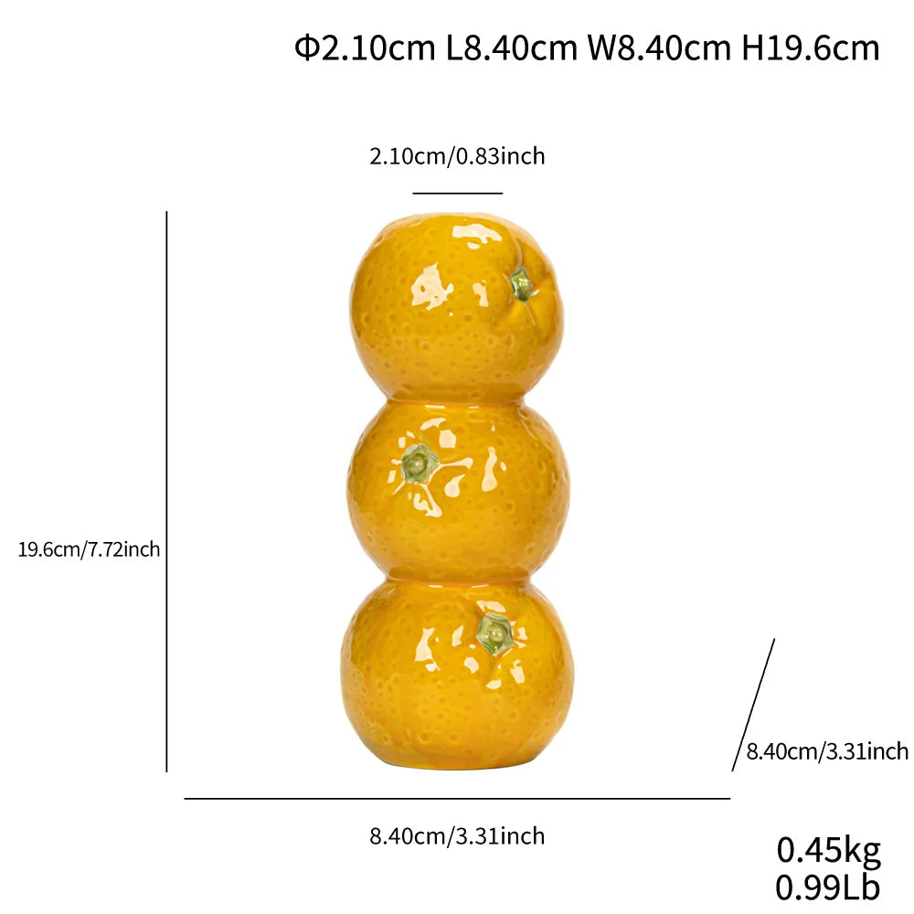 Fruit-Inspired Ceramic Vase Set