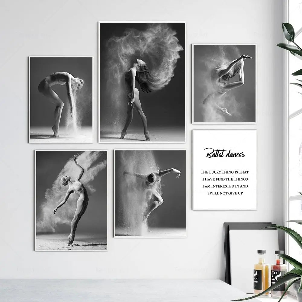 Modern Art Ballet Dancer Girl Nordic Posters And Prints Elegant Lady Wall Art Canvas Painting Picture For Living Room Home Decor