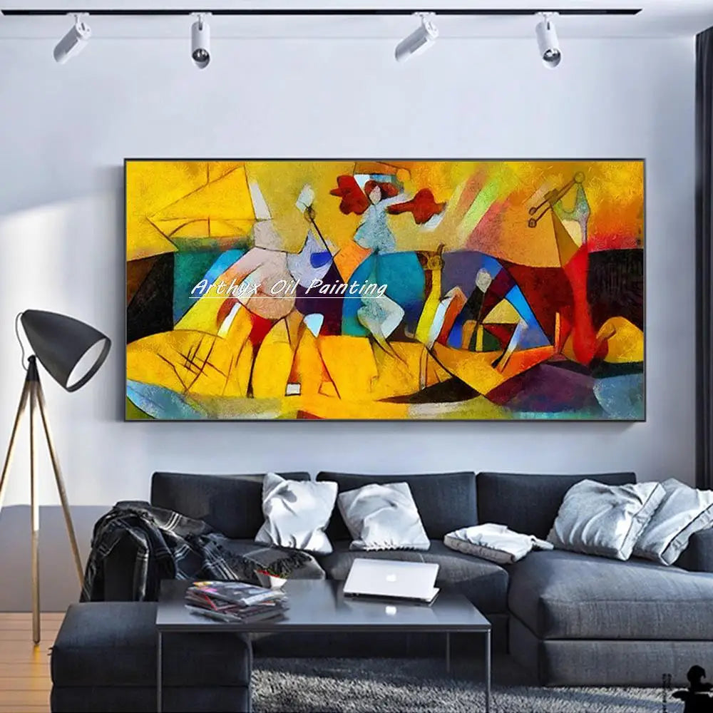 Arthyx,Hand-painted Abstract Famous By Kandinsky Oil Paintings On Canvas,Modern Art Wall Picture For Living Room,Home Decoration