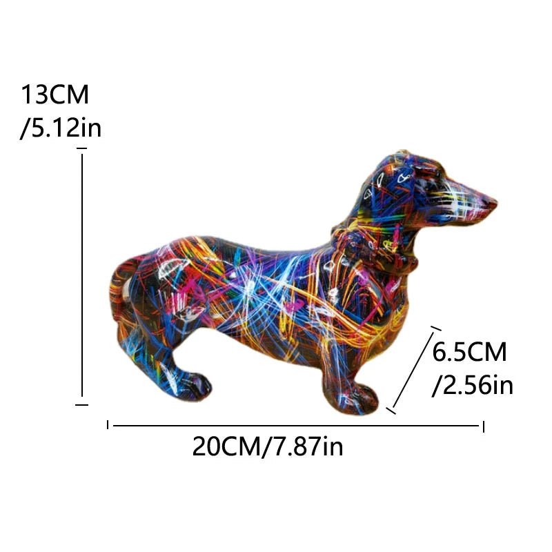 Vibrant Dachshund Resin Statue