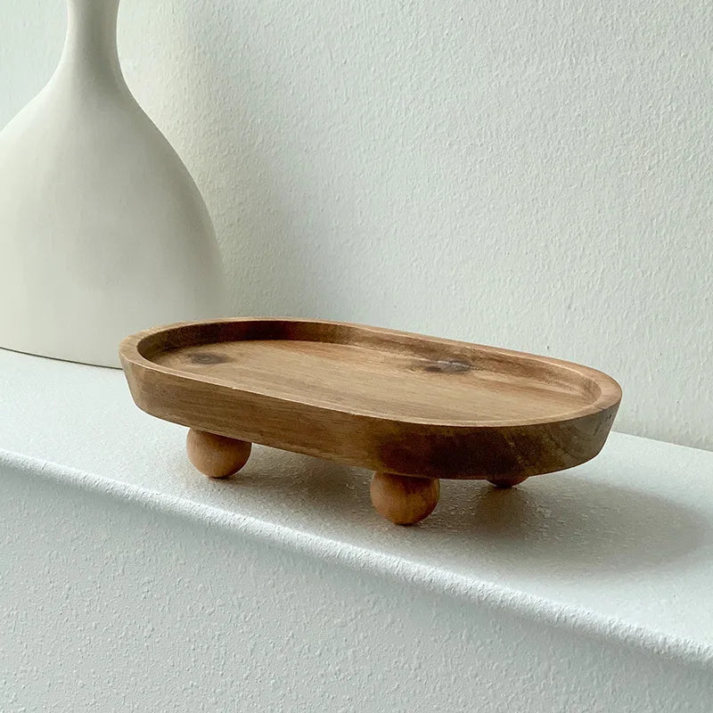 Elegant Wooden Oval Tray