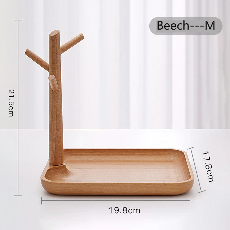 Elegant Wooden Key Holder & Jewelry Tray