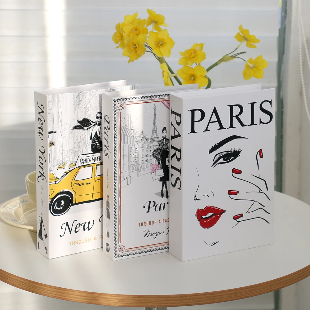 Elegant White Decorative Books Set
