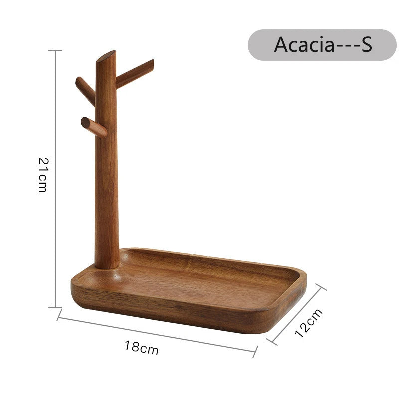 Elegant Wooden Key Holder & Jewelry Tray