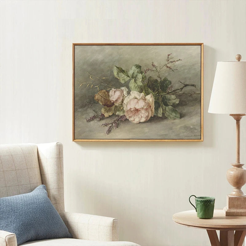 Vintage French Country Antique Spring Landscape Posters Prints Canvas Painting Wall Art HD Picture for Farmhouse Room Home Decor