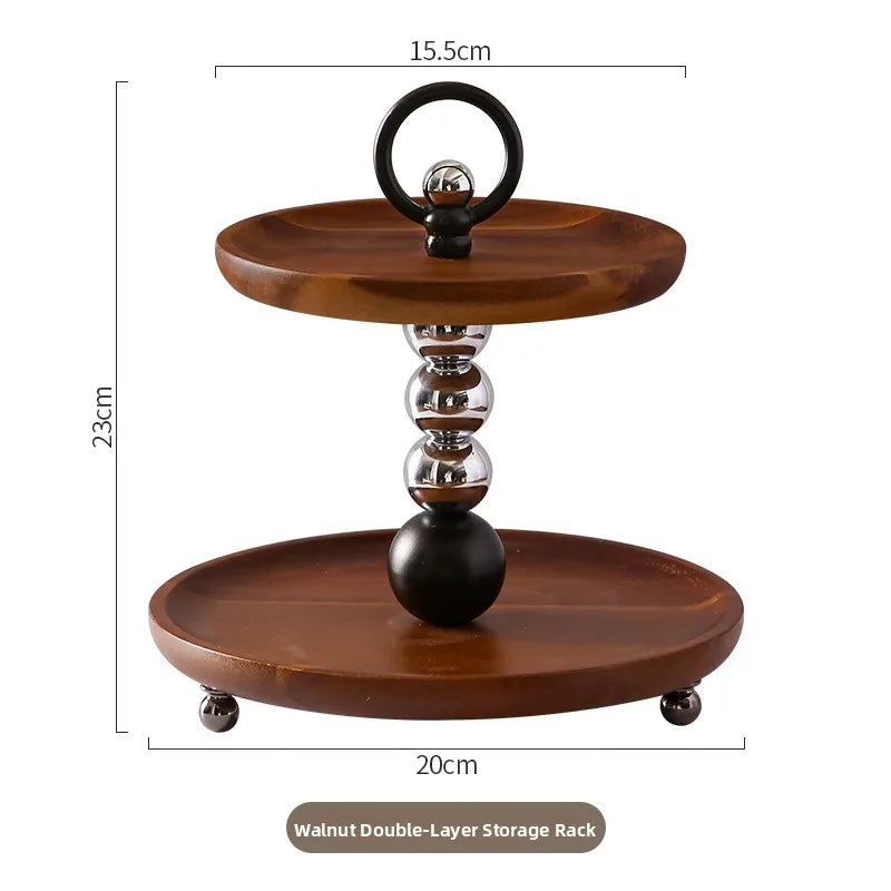 Walnut Double-Layer Organizer