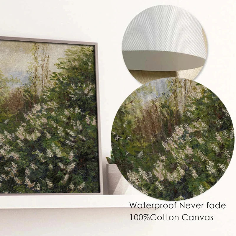 Vintage French Country Antique Spring Landscape Posters Prints Canvas Painting Wall Art HD Picture for Farmhouse Room Home Decor