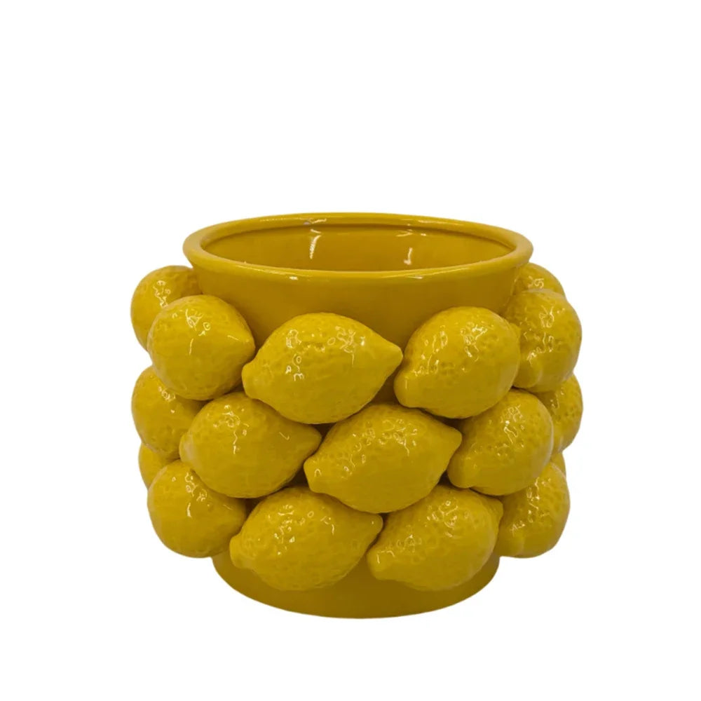 Lemon Style Ceramic Nordic Fruit Vase Home Decoration Dining Table Model Room Flower Arrangement Ornament Living Room Bedroom