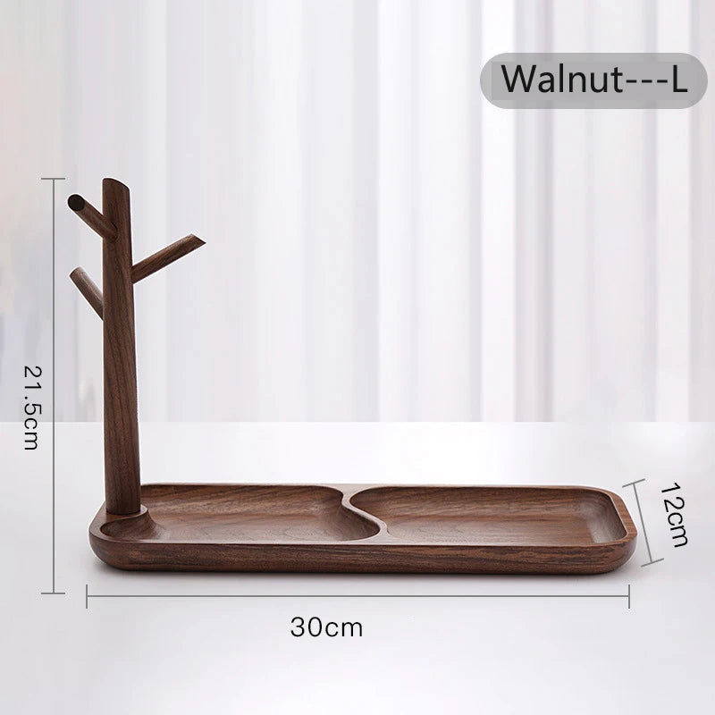 Elegant Wooden Key Holder & Jewelry Tray