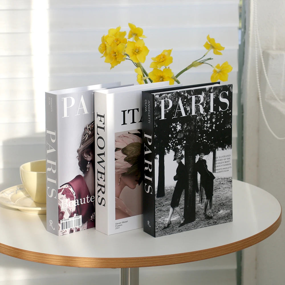Elegant White Decorative Books Set