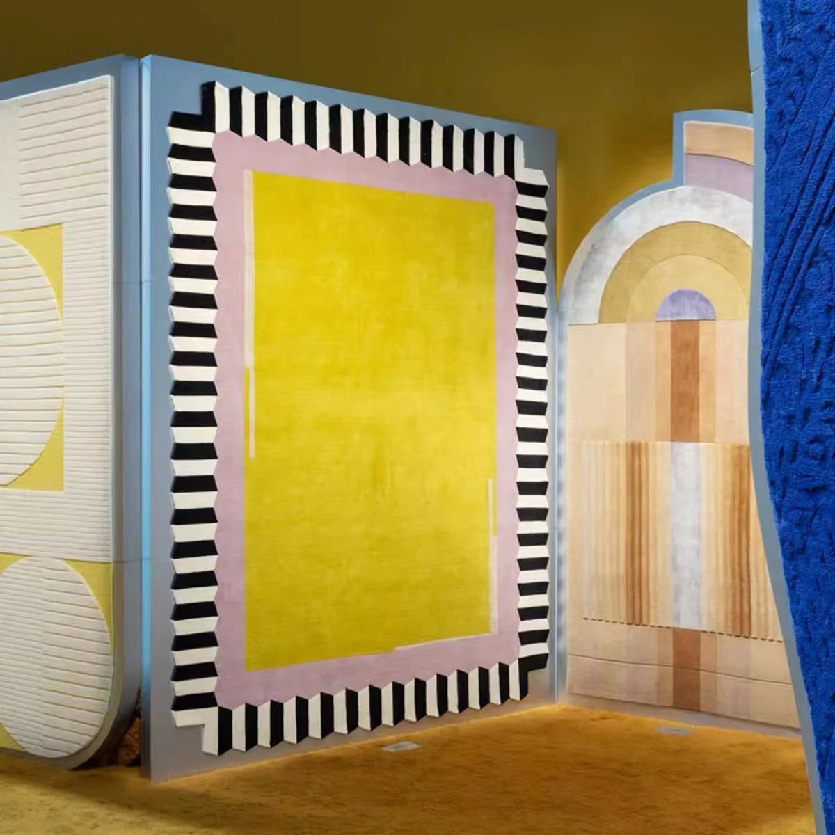 American Retro Carpets for Living Room Thicken Washable Floor Mat Home Plush Lounge Rug Irregular Bedroom Decor Anti-slip Carpet