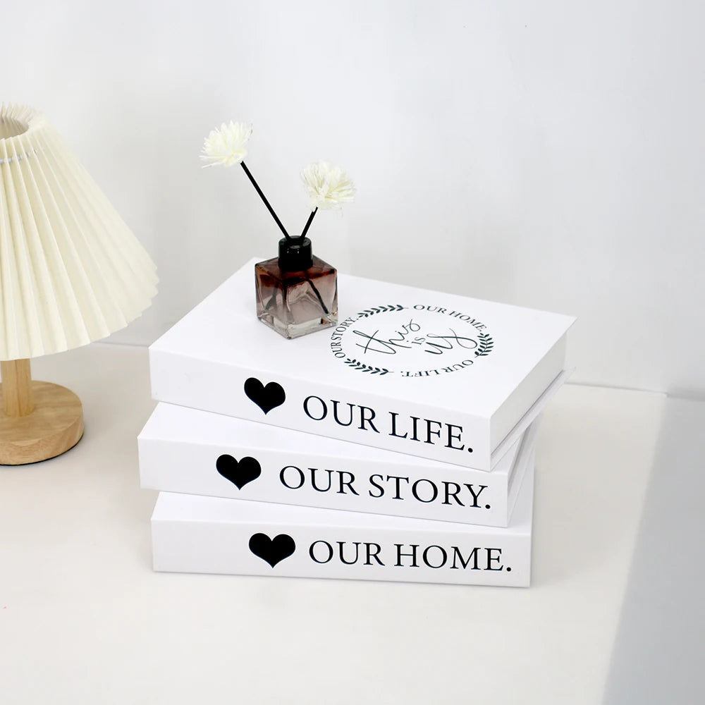 Elegant White Decorative Books Set