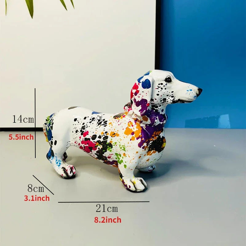 Vibrant Dachshund Resin Statue