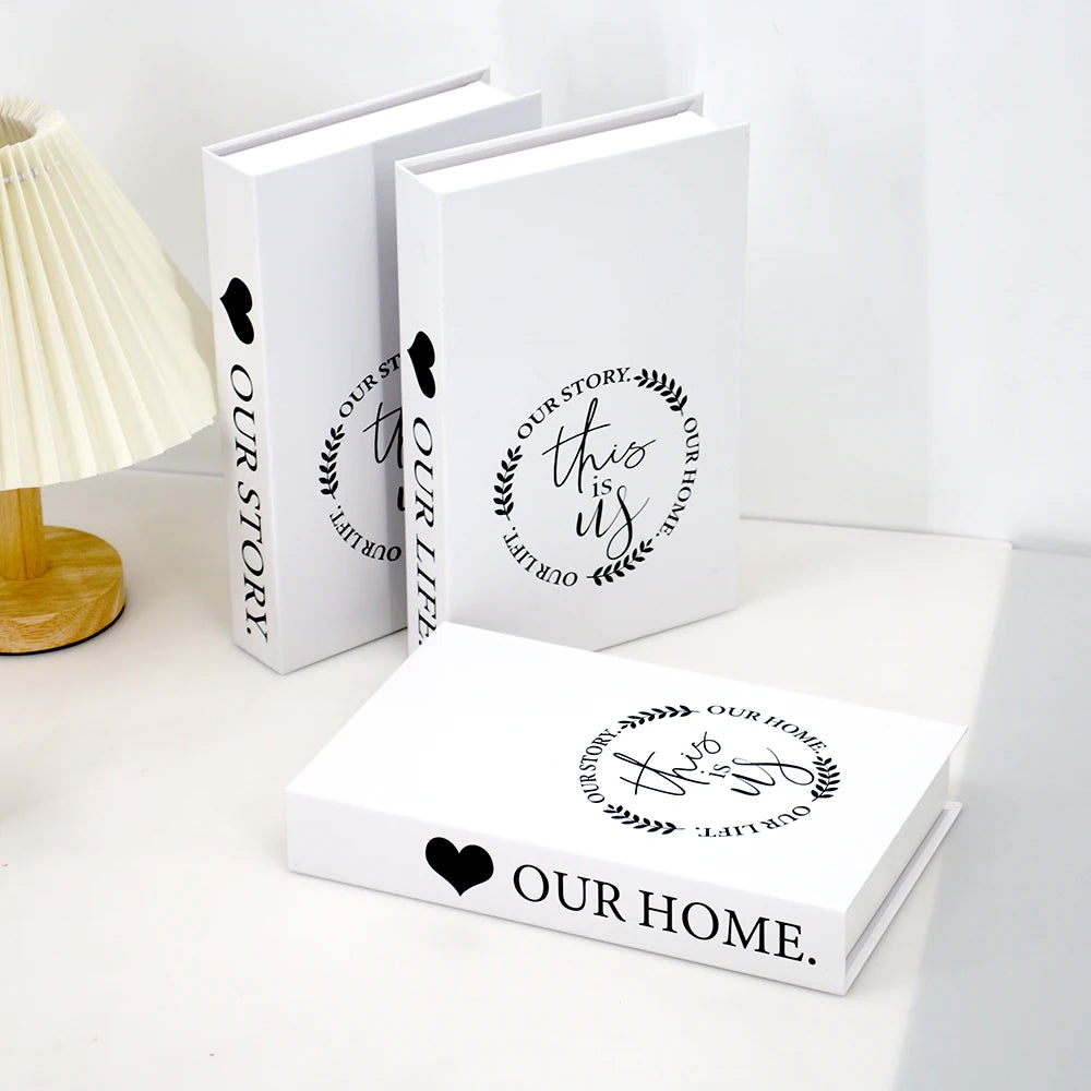 3pcs/Set Modern Fake Books Decoration White Color Simulation Book Home Decor Club Hotel Model Living Room Props Books Decor