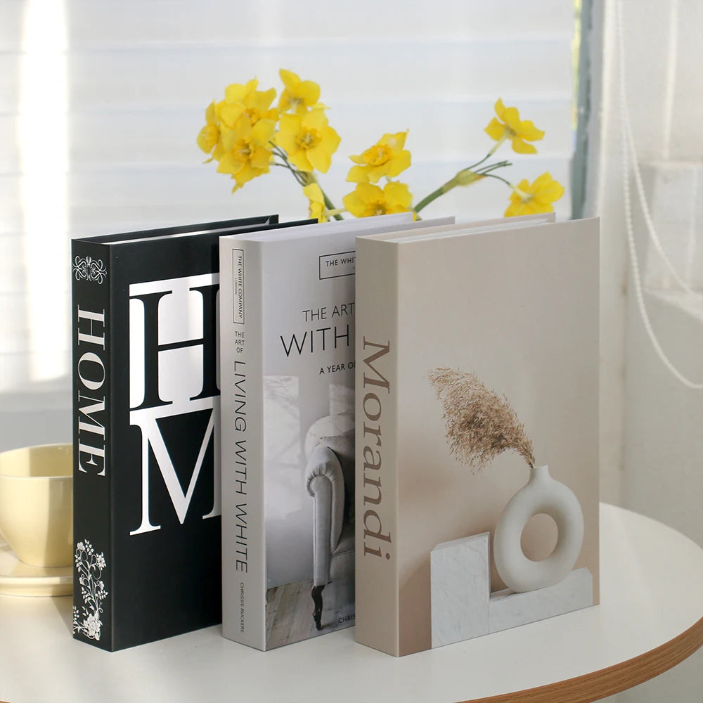 Elegant White Decorative Books Set