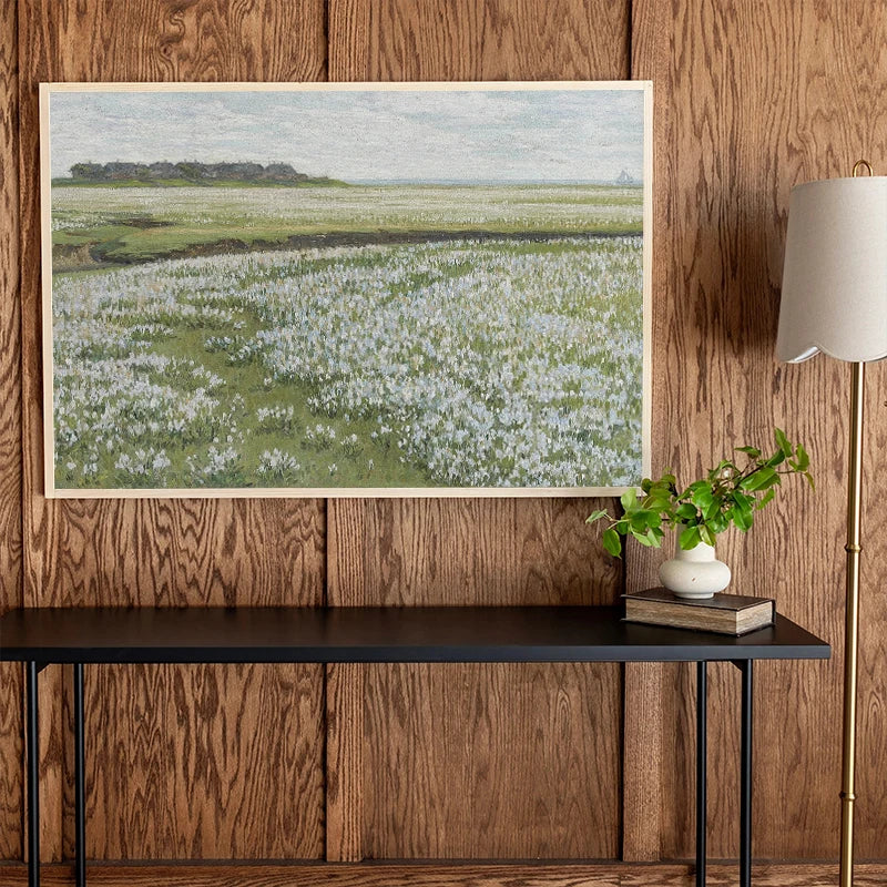 Vintage French Country Antique Spring Landscape Posters Prints Canvas Painting Wall Art HD Picture for Farmhouse Room Home Decor